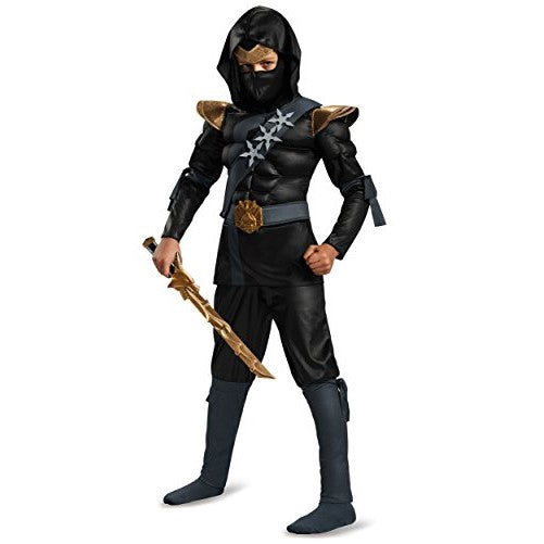Black Ninja Classic Muscle Costume, Small (4-6)