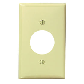 Leviton 80704-I 1-Gang Single 1.406-Inch Hole Device Receptacle Wallplate, Ivory