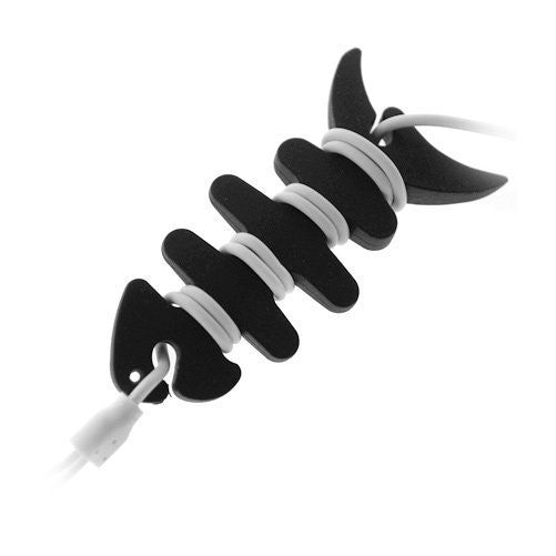 Fish Shaped Smart Wrap for MP3 Earphone Black