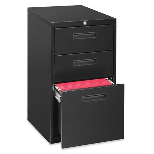 Lorell 1-Divider Mobile Pedestal, Box/Box/File, 15 by 22 by 27-3/4-Inch, Black