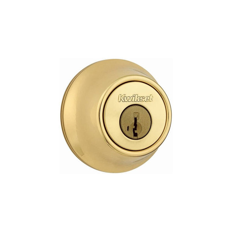 Kwikset 660 Single Cylinder Deadbolt featuring SmartKey in Polished Brass