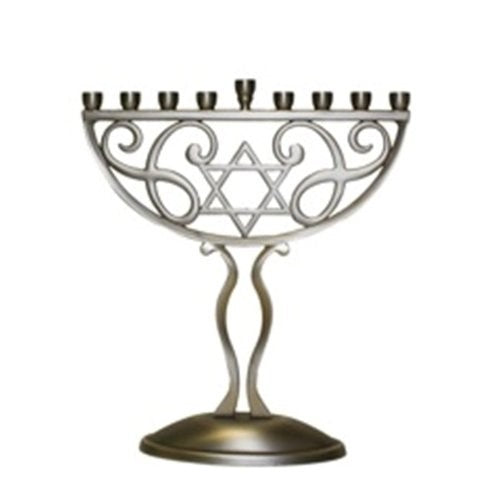 Rite-Lite Judaica Antique Silver Finish Menorah