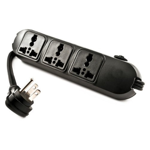 Simran SM-60 Universal Power Strip 3 Outlets for 110V-250V Worldwide Travel with Surge/Overload Protection