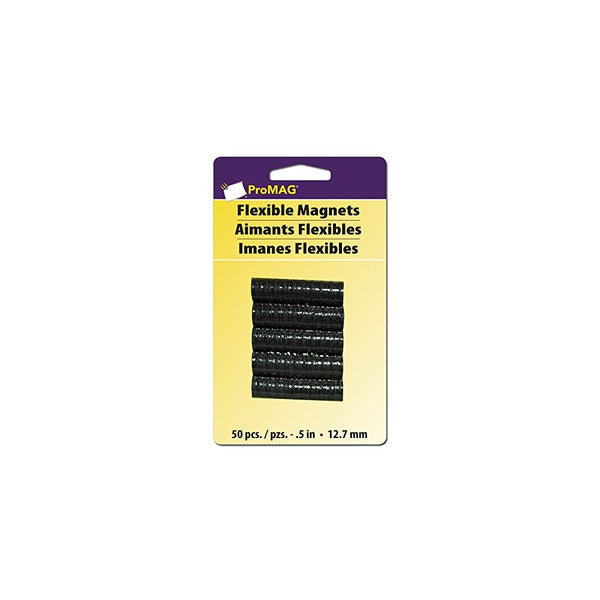 ProMag Flexible Round Magnets, 0.5-Inch, 50-Pack, 457450