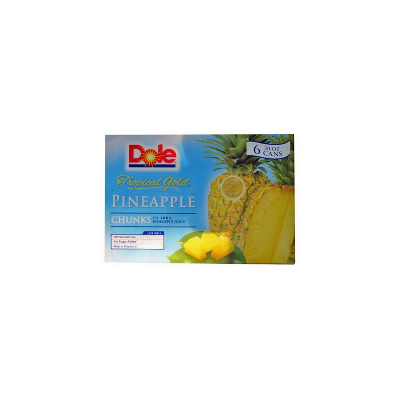 Dole Pineapple Chunks - 6 cans of 20oz