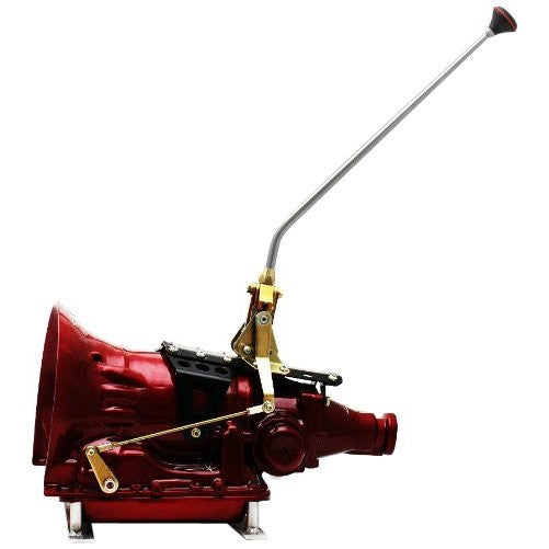 American Shifter 58909 Single Action Automatic Transmission Shifter Kit with 23" Single Bend Arm and Black Knob for GM TH350 Transmission