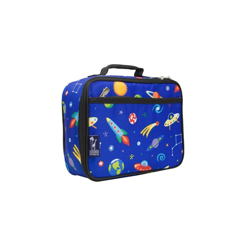 Wildkin Lunch Box, Insulated, Moisture Resistant, and Easy to Clean with Extras for Quick and Simple Organization, Ages 3, Perfect for Kids or On-The-Go Parents, Olive Kids Design, Out of this World