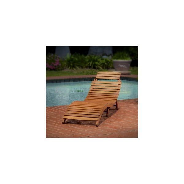 Lisbon Wood Outdoor Chaise Lounge