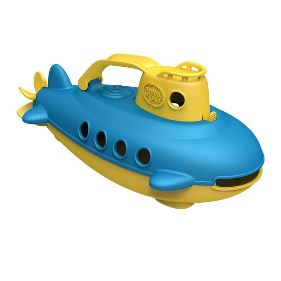 Green Toys Submarine in Yellow - BPA Free, Phthalate Free, Bath Toy with Spinning Rear Propeller. Safe Toys for Toddlers, Babies