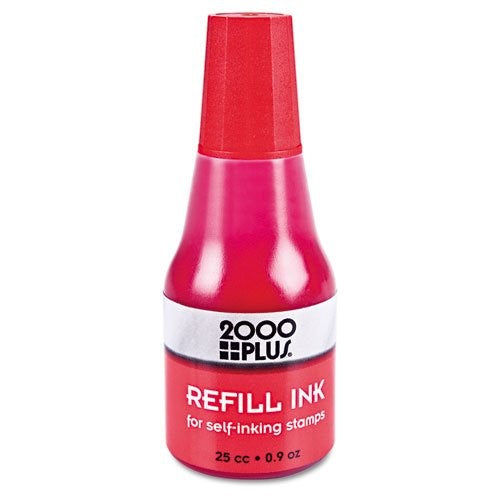 2000 PLUS Self-Inking Refill Ink, Red, .9 oz. Bottle, Sold as 1 Each