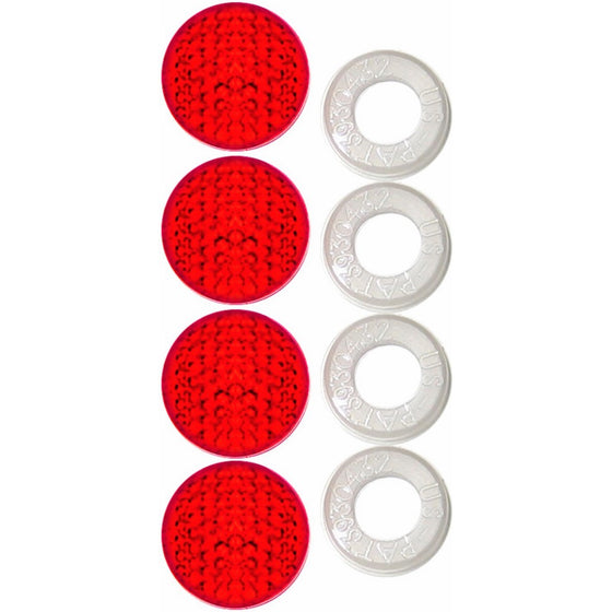 Cruiser Accessories 82226 Reflector II License Plate Frame Fastener Caps, Red