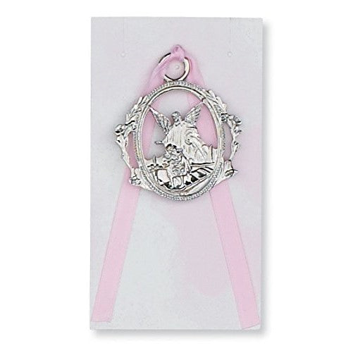 McVan Inc. Guardian Angel Crib Medal Pink - Décor Gift Religious PW6-P-MCVAN