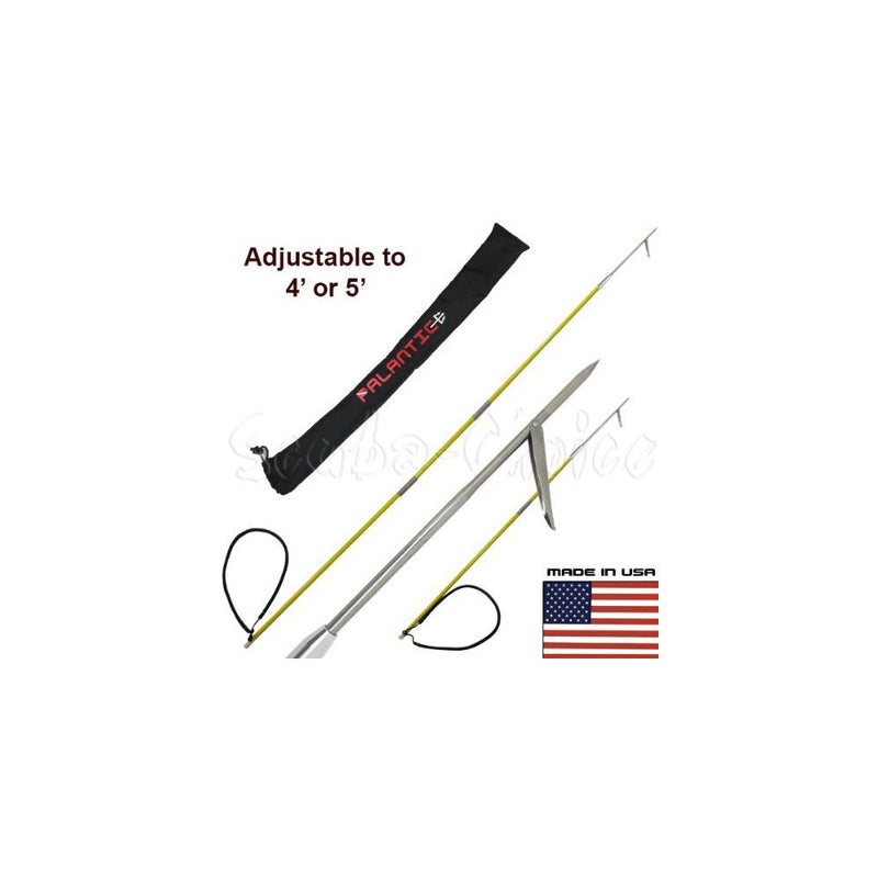 Scuba Choice 6' Travel Spearfishing Pole Spear 1 Prong Single Barb Tip Adjustable to 4' and 5' with Bag (3-Piece)