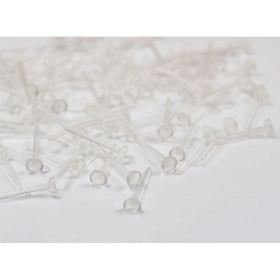 3mm Invisible Plastic Blank Earrings Pin Post Small Tiny Head Stud Back Findings Pad Nickel Free