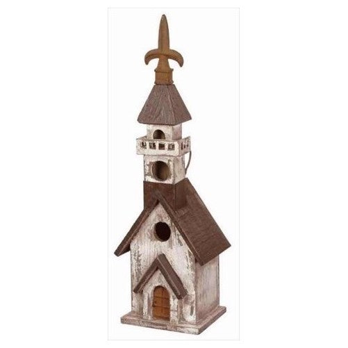 Carson Home Accents 106634 Birdhouse Church Black White 17.75 x 5.5