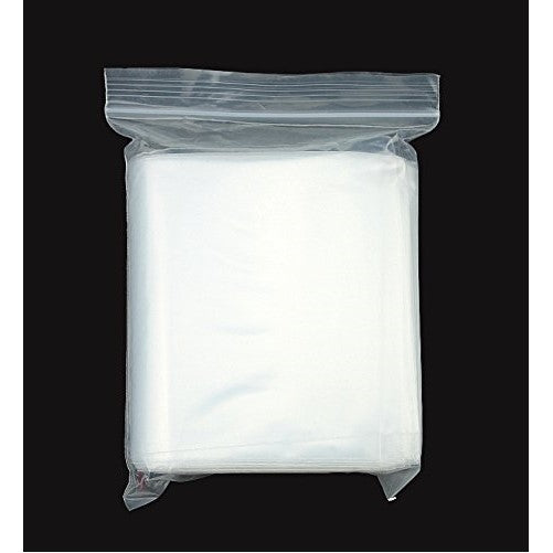 Halulu Resealable Poly Bags Reclosable Plastic Bags Zip Bags, Clear, 2 Mil, Pack of 100 (9"x12")