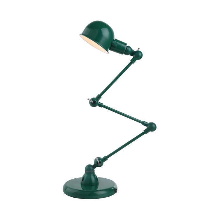 Stylish Adjustable Table Lamp with Sturdy Metal Body, Green