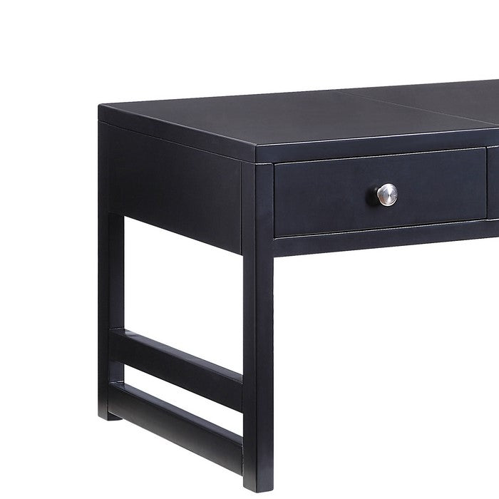 Rectangular Convertible Coffee Table with Spacious Storage and Castors, Black
