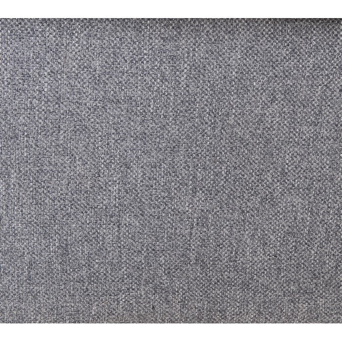 Fabric Upholstered Wooden Sectional Sofa with Metal Legs, Gray and Silver