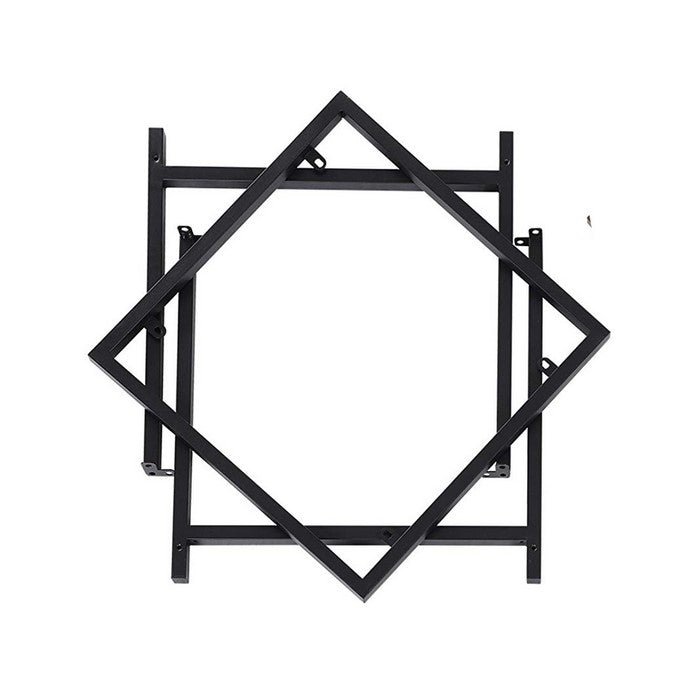 Metal Frame End Table with Wooden Top and Bottom Shelf, Brown and Black