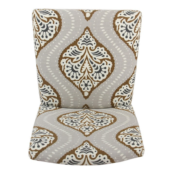 Fabric Upholstered Wooden Barstool In Traditional Stripe Patterns, Multicolor
