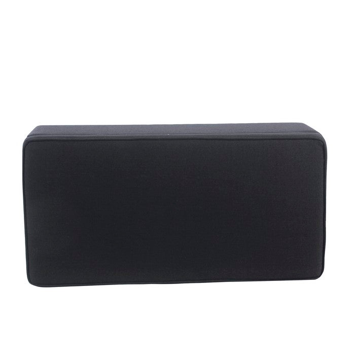 Fabric Upholstered Storage Bench with Wooden Tapered Legs, Navy Blue and Brown