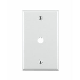 Leviton 88013 1-Gang .406 Inch Hole Device Telephone/Cable Wallplate, Standard Size, Thermoset, Box Mount, White