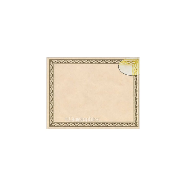 Geographics 44407 Foil Stamped Award Certificates, 8-1/2 x 11, Gold Serpentine Border (Pack of 12)