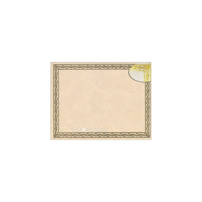 Geographics 44407 Foil Stamped Award Certificates, 8-1/2 x 11, Gold Serpentine Border (Pack of 12)