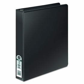 Wilson Jones 3 Ring Binder 1 Inch, Round Ring View Binder, Basic, 362 Series, Customizable, Black (362-14B)