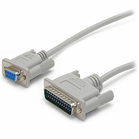 StarTech.com 10-Feet Cross Wired DB9 to DB25 Serial Null Modem Cable - F/M (SCNM925FM)