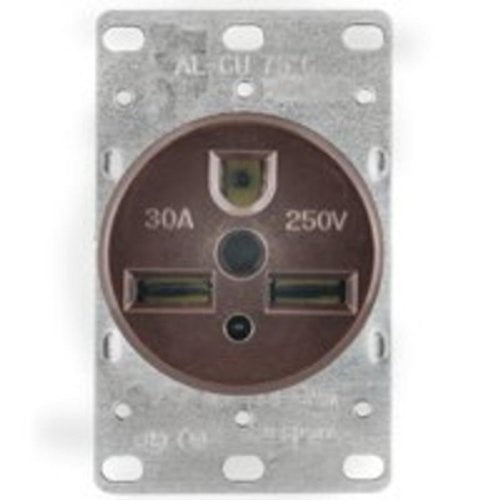 Eaton 1234 30-Amp 2-Pole, 3-Wire 250-Volts Heavy Duty Grade Flush Mount Power Receptacle, Brown