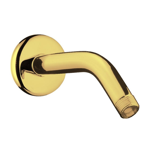 Hansgrohe 27411933 Standard Shower Arm and Flange, 6-Inch, Polished Brass