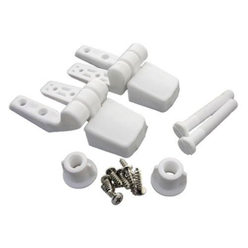 LASCO 14-1039 White Plastic Toilet Seat Hinge with Bolts and Nuts, Top Tightening, Fits Bemis Brand