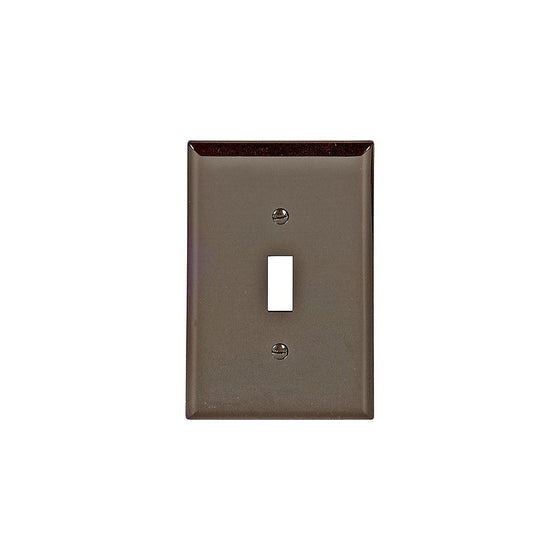 Cooper Wiring Devices PJ1B Unbreakable Mid Size 1-Gang Toggle Wallplates Polycarbonate, Brown