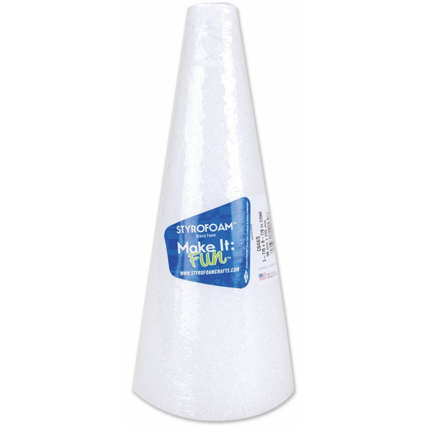 FloraCraft Styrofoam Cone 3.9 Inch x 8.8 Inch White