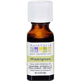 Aura Cacia 100 Percent Pure Wintergreen Essential Oil, 0.5 Ounce - 6 per case.