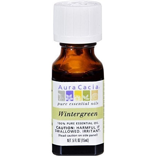 Aura Cacia 100 Percent Pure Wintergreen Essential Oil, 0.5 Ounce - 6 per case.