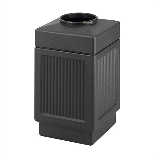 Safco Products 9475BL Canmeleon Recessed Panel Waste Receptacle, Top Open, 38 Gallon, Black