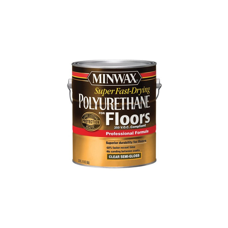 Minwax 130240000 Super Fast-Drying Polyurethane For Floors 350 VOC, 1 gallon, Semi-Gloss