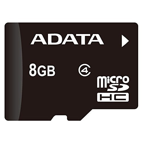 ADATA 8GB microSDHC Class 4 Memory Card with Adapter (AUSDH8GCL4-RA1)