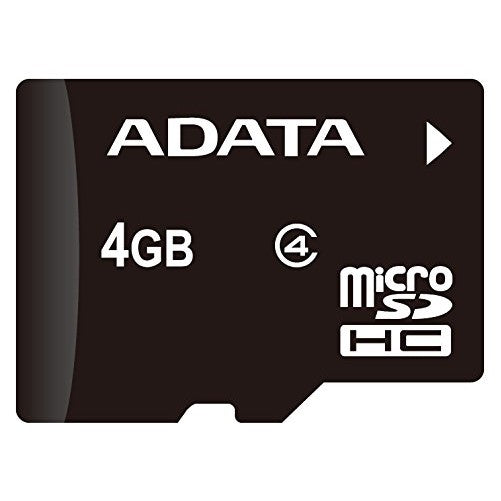 ADATA 4GB microSDHC Class 4 Memory Card with Adaptor (AUSDH4GCL4-RA1)