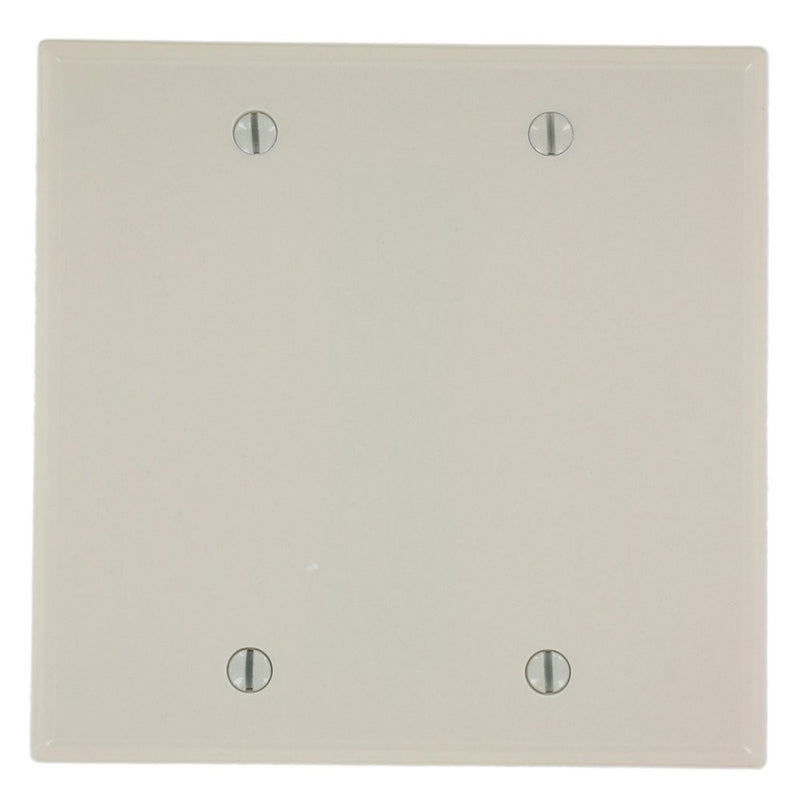 Leviton 78025 2-Gang No Device Blank Wallplate, Standard Size, Thermoset, Box Mount, Light Almond