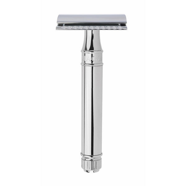 Edwin Jagger Double Edge Safety Razor, Chrome, Regular Handle, 5 blades