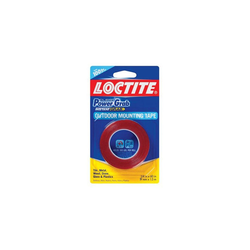 Loctite Clear Power Grab outdoor Mounting Tape 3/4 Inch by 60 Inch