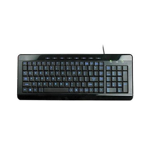 Anyware Computers Full Size Multimedia USB Lighted Keyboard w/ Backlit Blue LEDs