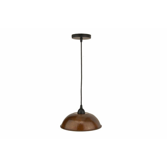 Premier Copper Products L100DB 10-1/2-Inch Hand Hammered Copper Dome Pendant Light, Oil Rubbed Bronze