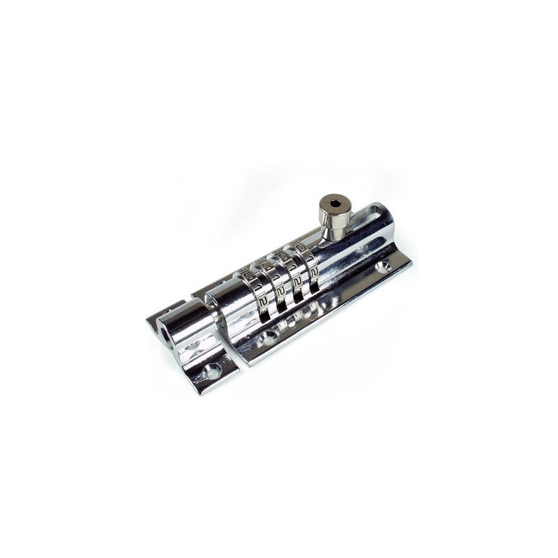 Combi-Bolt CB2000-CHR 4-Dial Combination Sliding Bolt Latch With Chrome Finish