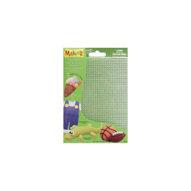 Makin'S Clay Texture Sheets 7"X5.5" 4/Pkg-Set B (Screen, Stripe, Check & Dot)