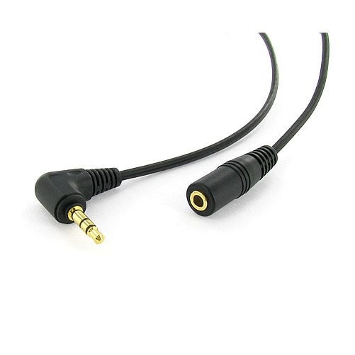 Valley Enterprises 6 inch 3.5mm Male Right Angle to 3.5mm Female Gold Stereo Audio Cable